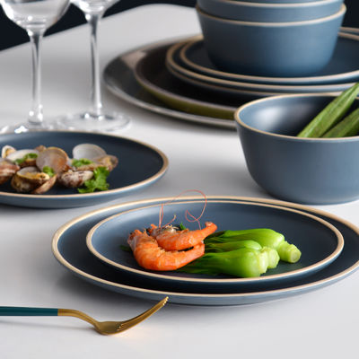 12 Stück Melamin-Dinnerware aus nautischem Kunststoff, moderner Stil, unzerbrechlich