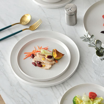 Weißes 12 PC Melamin-Dinnerware-Set für den Innenbereich