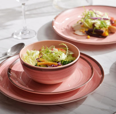 12 Stück Melamin Geschirr Set Teller und Schalen für 4