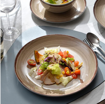 Braune Farbplatten Melaminsatz schrumpffrei rund