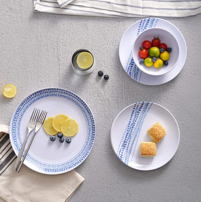 12 Stück rustikales Melaminen Geschirr Set Geschirrspüler sicher Regen