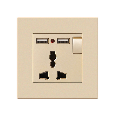 Melamin-Lichtschalter 13A 16A USB-Typ C Mehrfach-Loch-Steckdose